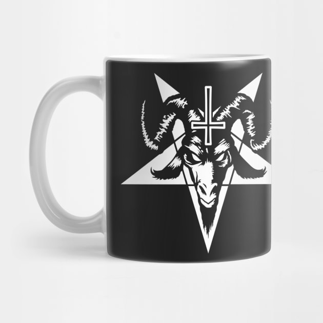 Satanic Goat Head with Pentagram (white) by Mystic-Land